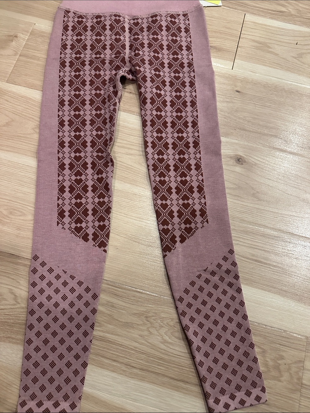 all in motion Pink and Maroon Patterned Knit Leggings